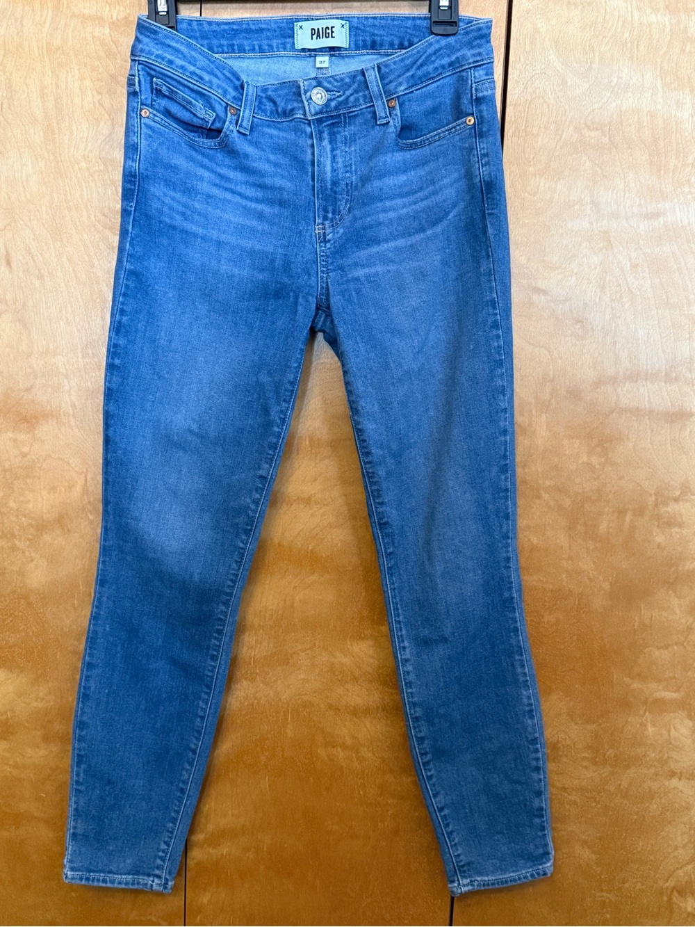 PAIGE Medium Wash High-Rise Skinny Jeans size 27